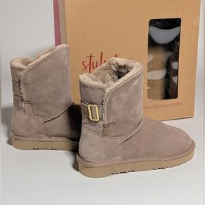 Style & Co Kids Genuine Suede Boots – Size 5 (Teeny) | Mushroom